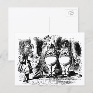 Carte Postale Alice au Pays des Merveilles vintage, Tweedledum T