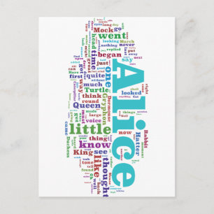 Carte Postale Alice au pays des merveilles Word Cloud