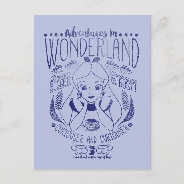 Carte Postale Alice | Aventures Au Pays Des Merveilles (Devant)