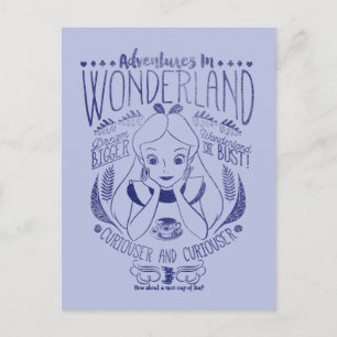 Carte Postale Alice   Aventures Au Pays Des Merveilles