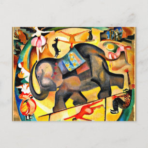Carte Postale Alice Bailly - L'Éléphant, peinture d'art fin