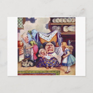 Carte Postale Alice dans la cuisine avec la duchesse et le cocho