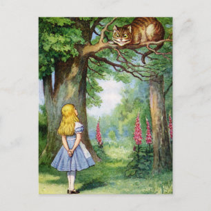 CARTE POSTALE ALICE ET CHÂTEAU CHESHIRE