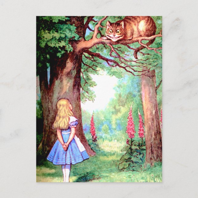 CARTE POSTALE ALICE ET CHÂTEAU CHESHIRE (Devant)