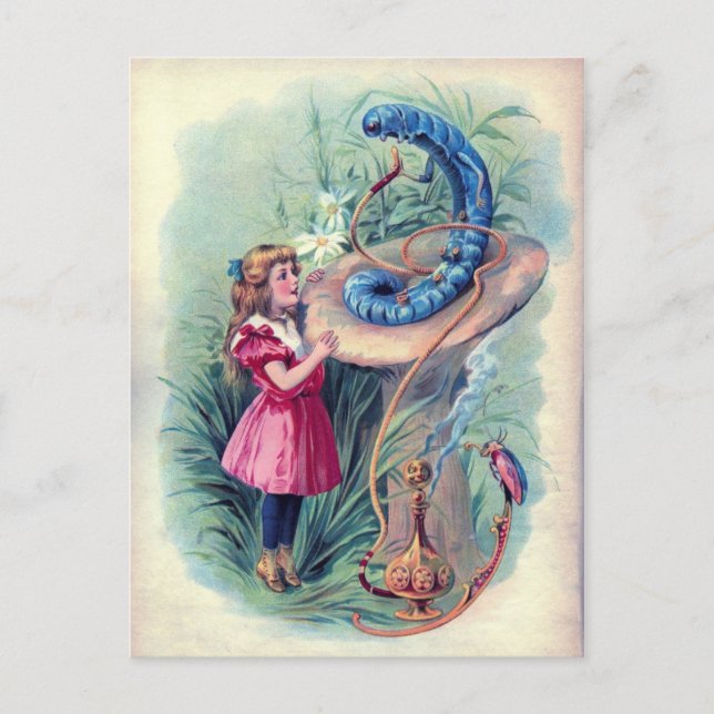 Carte Postale Alice et la Caterpillar (Devant)