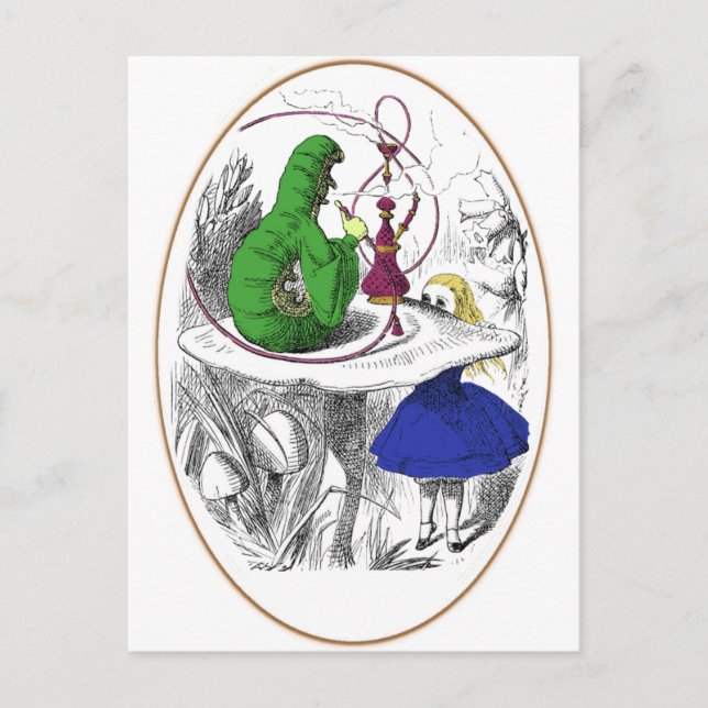 Carte Postale Alice et la Caterpillar (Devant)