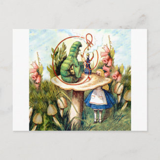 Carte Postale Alice et la Caterpillar au pays des merveilles