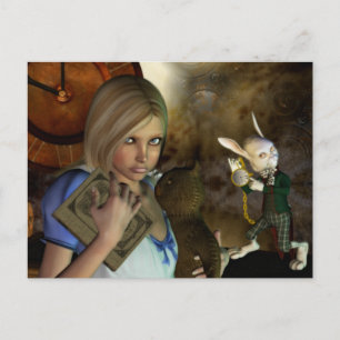 Carte Postale Alice et le lapin blanc