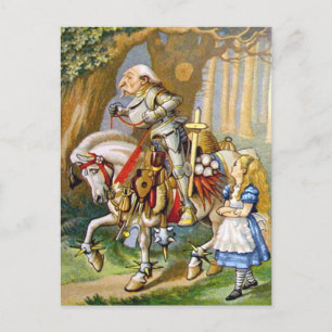 Carte Postale Alice et White Knight à Wonderland