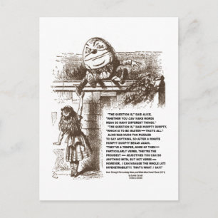 Carte Postale Alice Humpty Dumpty Wonderland Conversation Citati