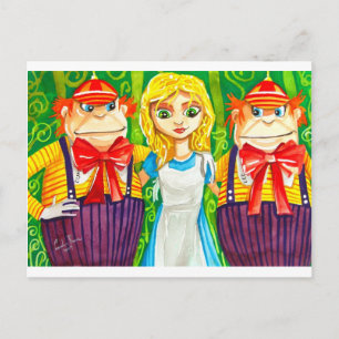 CARTE POSTALE ALICE IN WONDERLAND TWEEDLE DUM