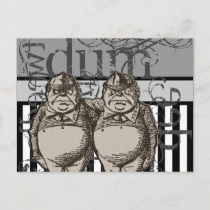Carte Postale Alice In Wonderland Tweedledum & Tweedledee Grunge