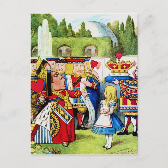Carte Postale Alice rencontre la Reine de Cœur au Pays des Merve (Devant)