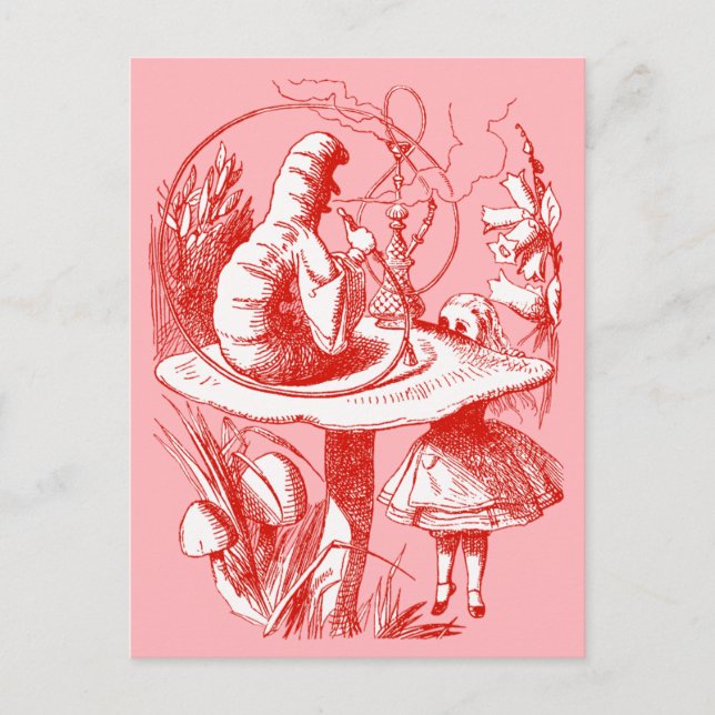 Carte Postale Alice vintage au pays des merveilles Centipede (Devant)