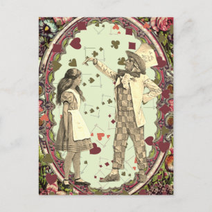 Carte Postale Alice Wonderland Chapelier Fou Illustration Vintag