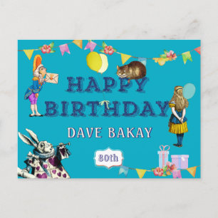 Carte Postale Alice Wonderland personnalisée Joyeux anniversaire