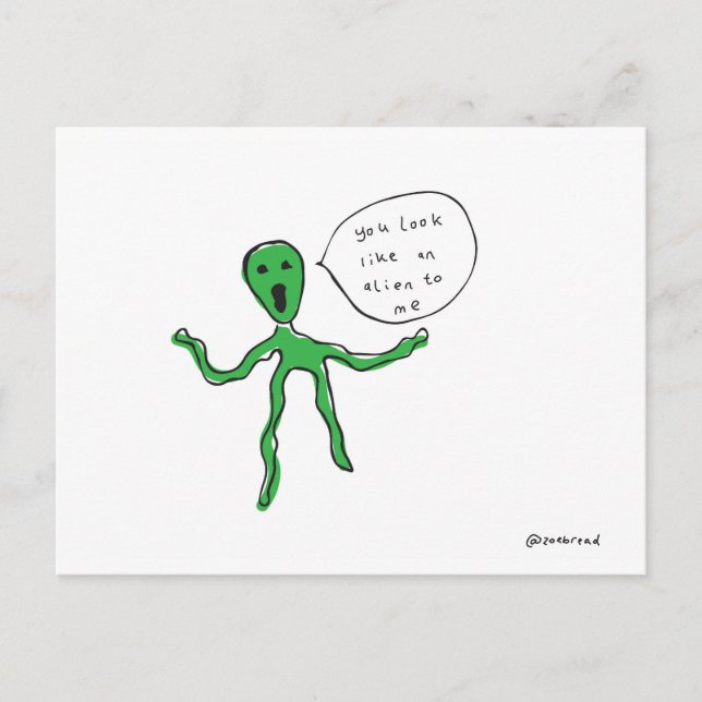 carte postale alien (Devant)