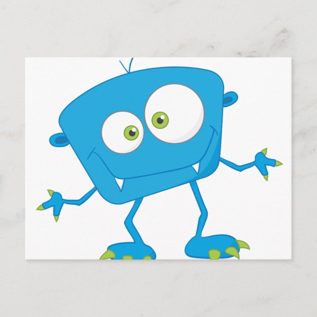 Carte Postale Alien Blue Kids Monster (Devant)