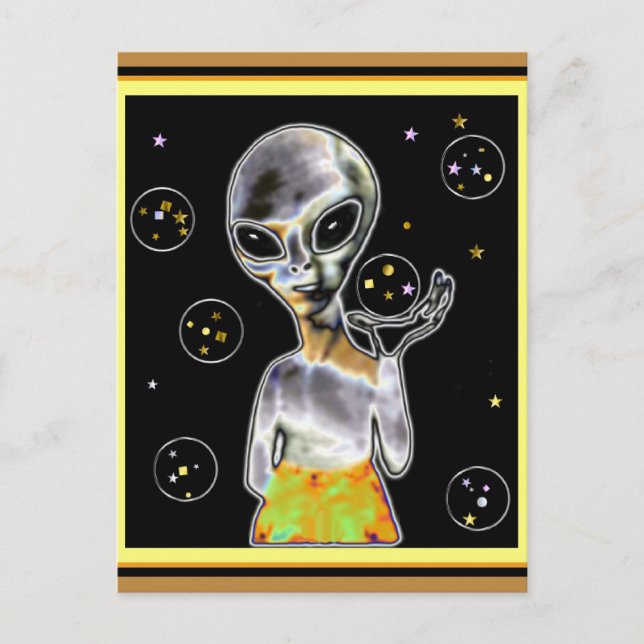 Carte Postale Alien brillant - (Devant)