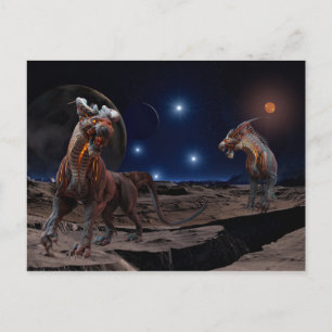 Carte Postale Alien Créature Planète Effrayer