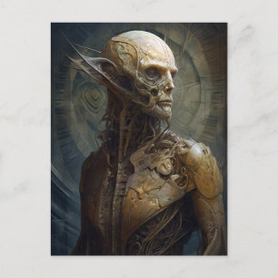 Carte Postale Alien Cyborg Futuriste Science Fiction