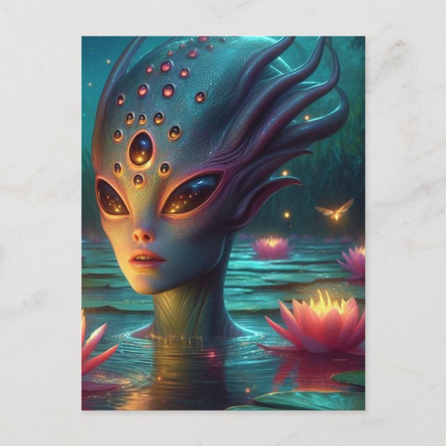 Carte Postale Alien de bain (Devant)