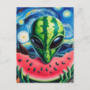 Carte Postale Alien de pastèque