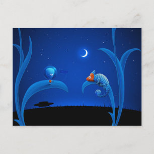 Carte Postale Alien et Chameleon