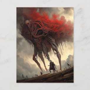 Carte Postale Alien géant Marche Science Fiction Horreur Art