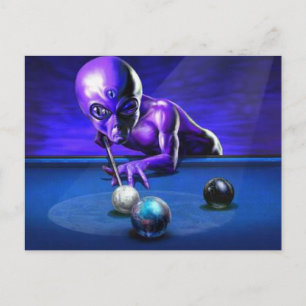 Carte Postale Alien Jouer au pool