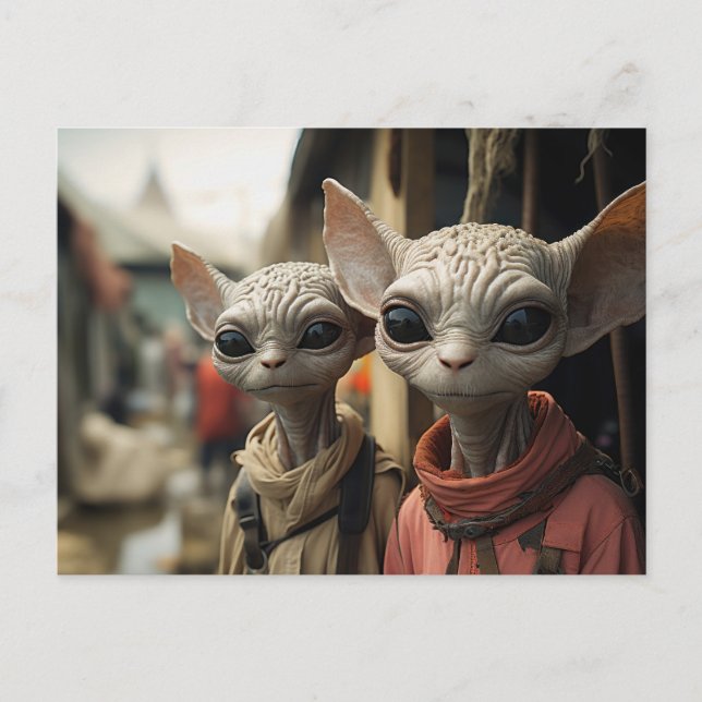Carte Postale Aliens à côté : Chats Cool (Devant)