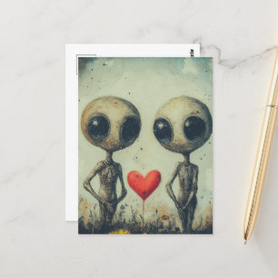 Carte Postale Aliens amoureux