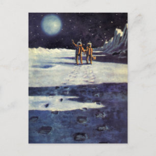Carte Postale Aliens astronautes de science-fiction vintage sur 