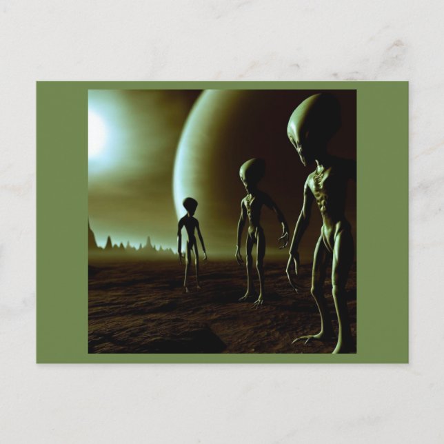 Carte Postale ALIENS gris SF 1 (Devant)