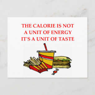 Carte Postale alimentation calorie plaisanterie