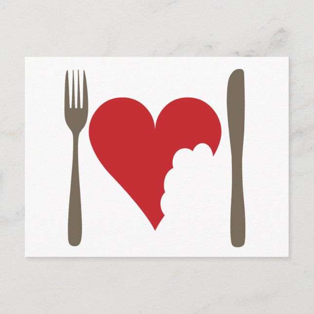 Carte Postale Alimentation d'amour, coeur d'amour (Devant)