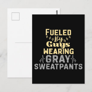 Carte Postale Alimenté par des gars portant des sweatpants gris