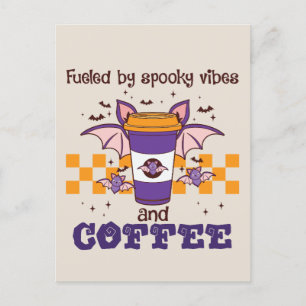 Carte Postale Alimenté par des Vibes Éffrayantes et du café