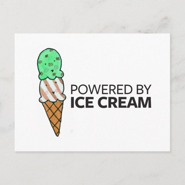 Carte Postale Alimenté par la glace à la crème (Devant)
