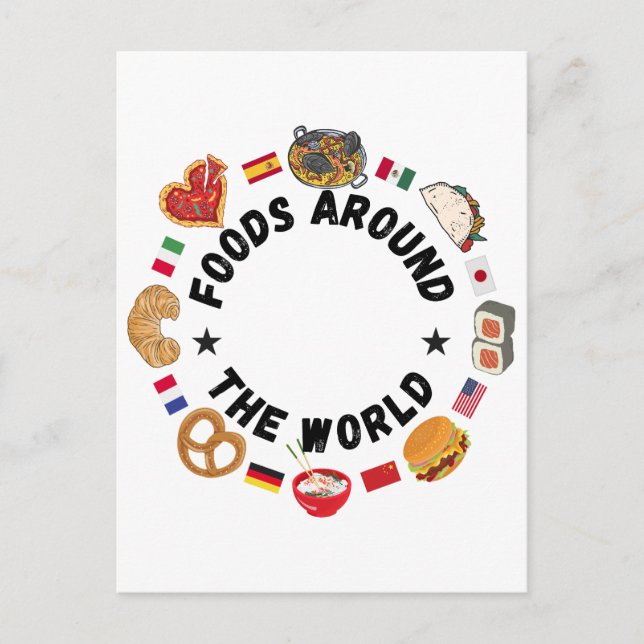 Carte Postale Aliments dans le monde (Devant)