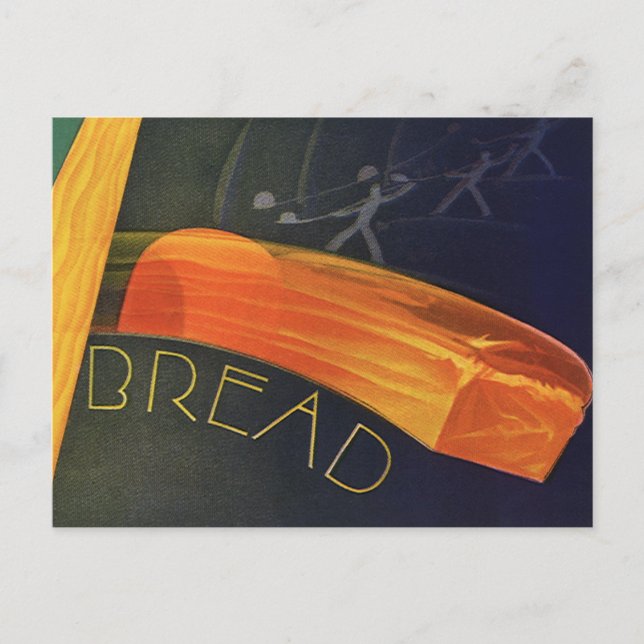 Carte Postale Aliments sains vintages, Pain de blé de grain enti (Devant)