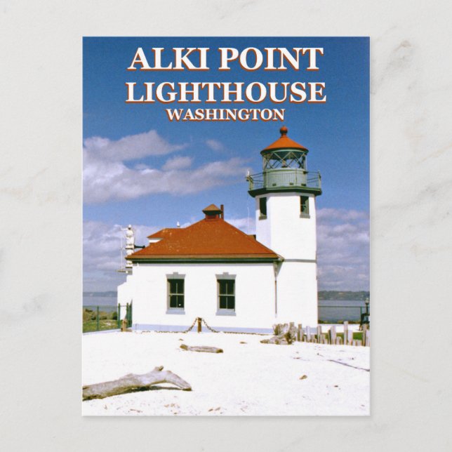 Carte Postale Alki Point Lighthouse, Seattle Washington Postcard (Devant)