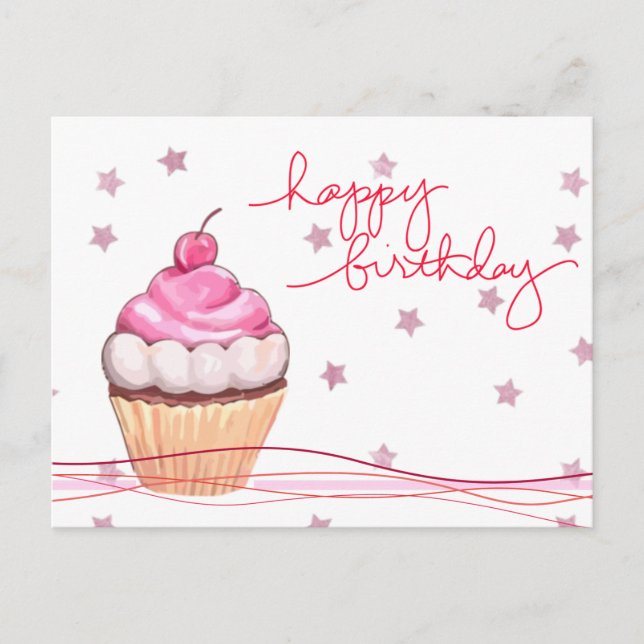 Carte postale All Pink and Sparkday Birthday Fanfa (Devant)