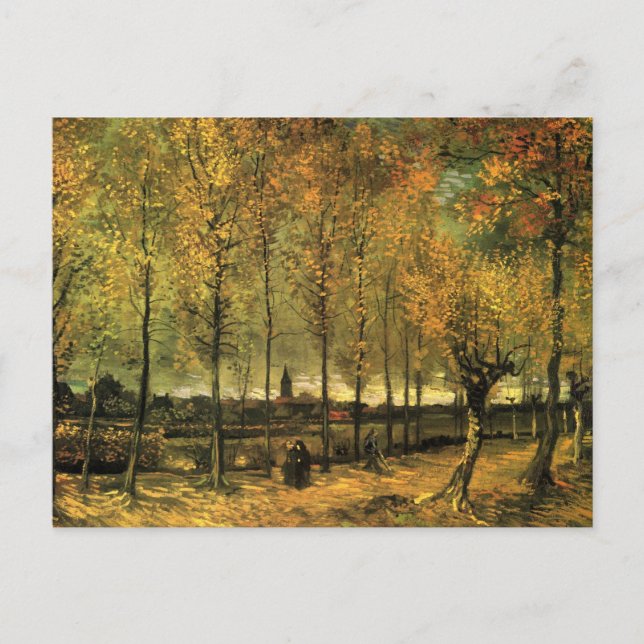 Carte Postale Allée aux peupliers par Vincent van Gogh (Devant)