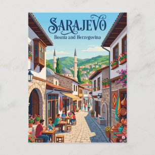 Carte Postale Allée de Baščaršija Bosnie-Herzégovine