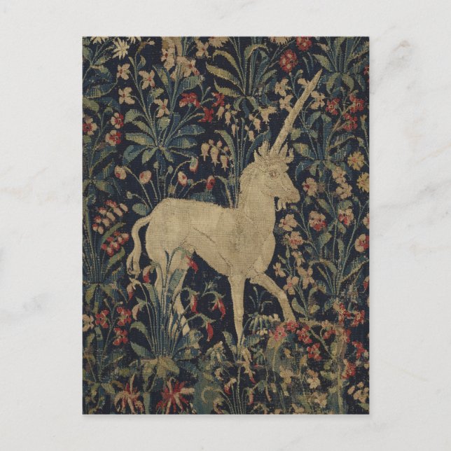 Carte Postale Allegorical "Millefleurs" Tapestry with Animals (Devant)