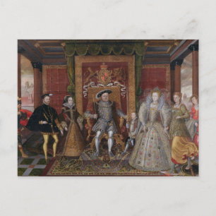 Carte Postale Allégorie de la succession Tudor : La famille de