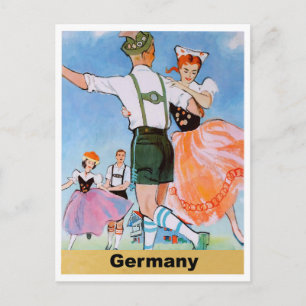 Carte Postale Allemagne, couples dansant la polka en costumes fo