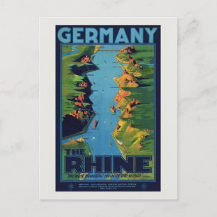 Carte Postale Allemagne Le Poster vintage du Rhin 1925