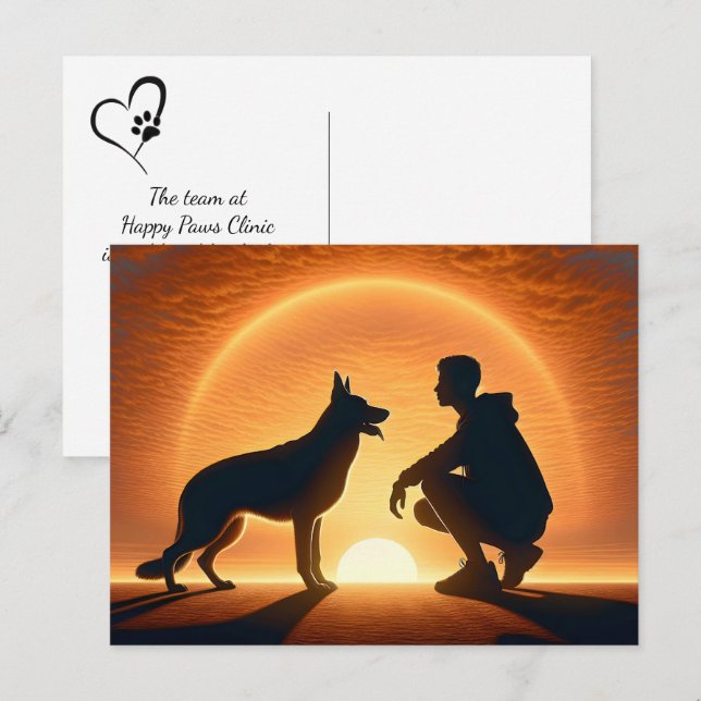 Carte Postale Allemand berger animal de compagnie Sympathy Loss (Devant / Derrière)